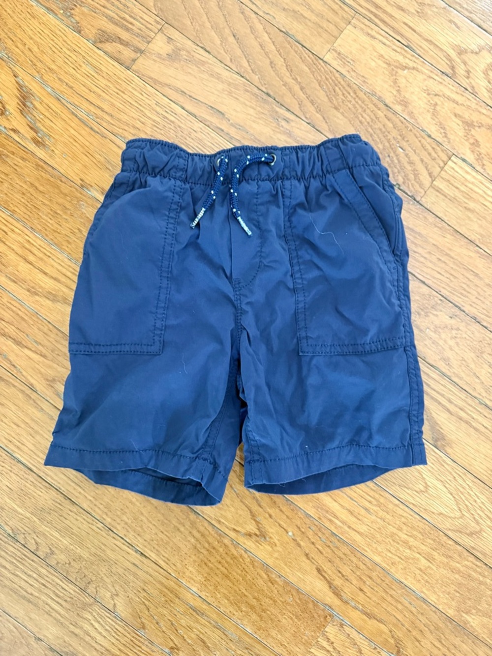 Kids Navy Blue Elastic-Waist Shorts